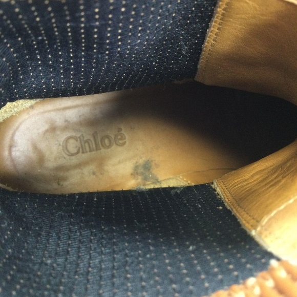 Chloe Brown Leather Flat Ankle Boots Size 36.5/ US 6 - Picture 12 of 12